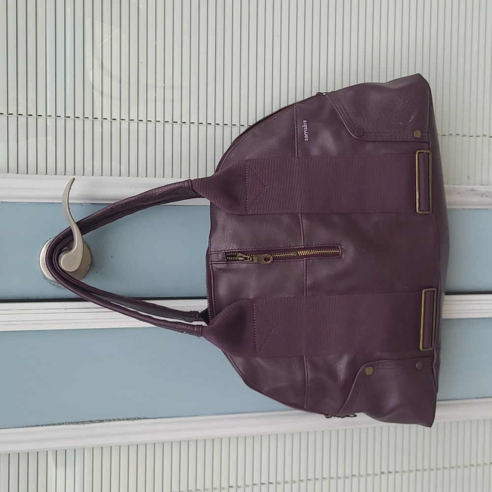 Samsara plum shoulder bag and wallet